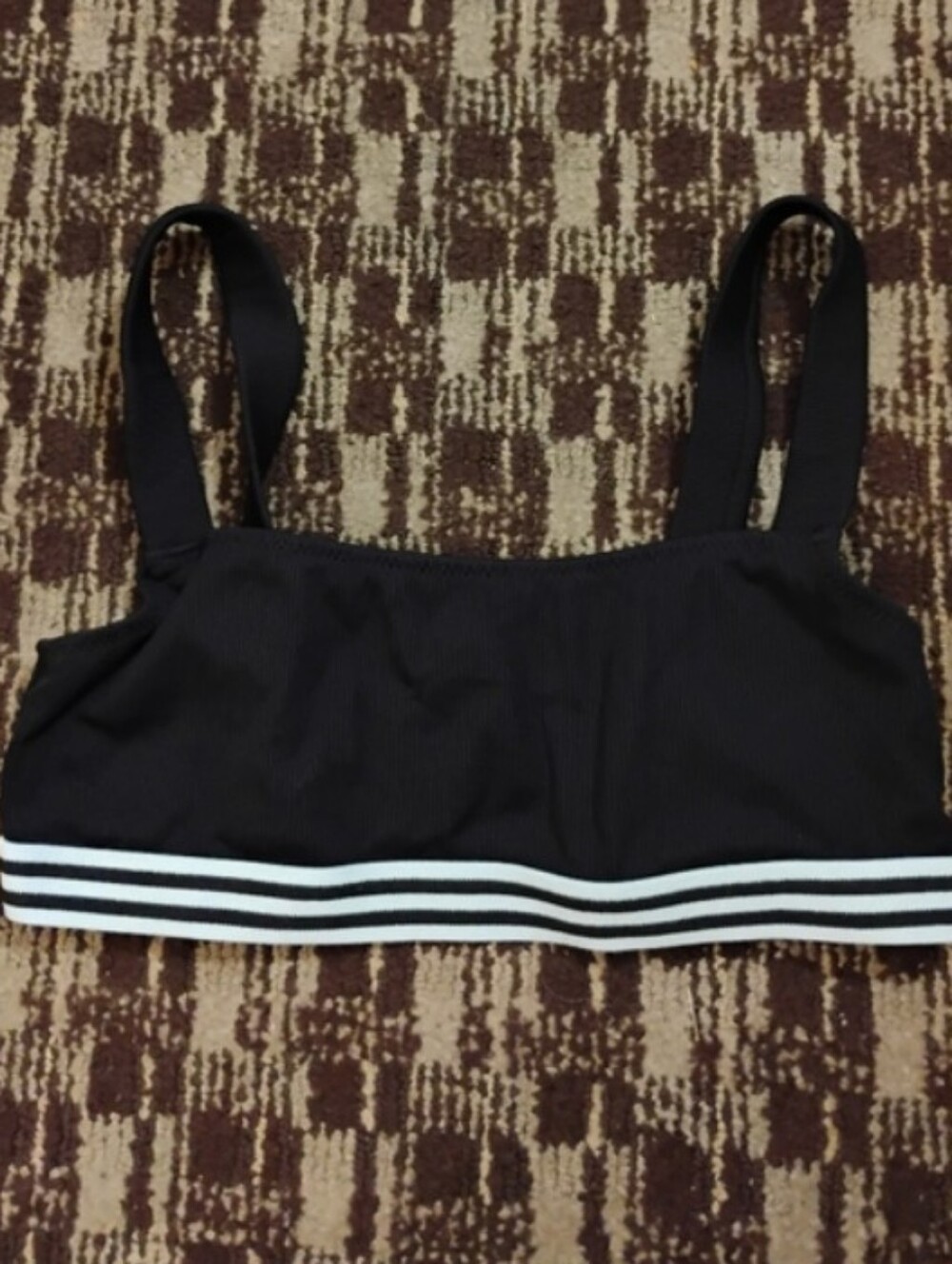 Solid & Striped Black Striped Trim Bikini Top Sz M